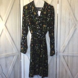 J.Jill navy floral shirt dress.  Nice light fabric great for spring.